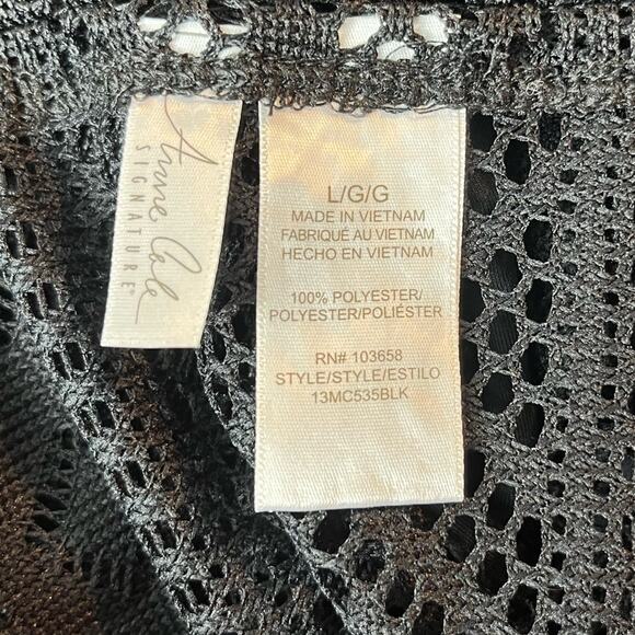 New Anne Cole Black Lace Crochet Cinch Waist Swimsuit Coverup - Picture 12 of 12